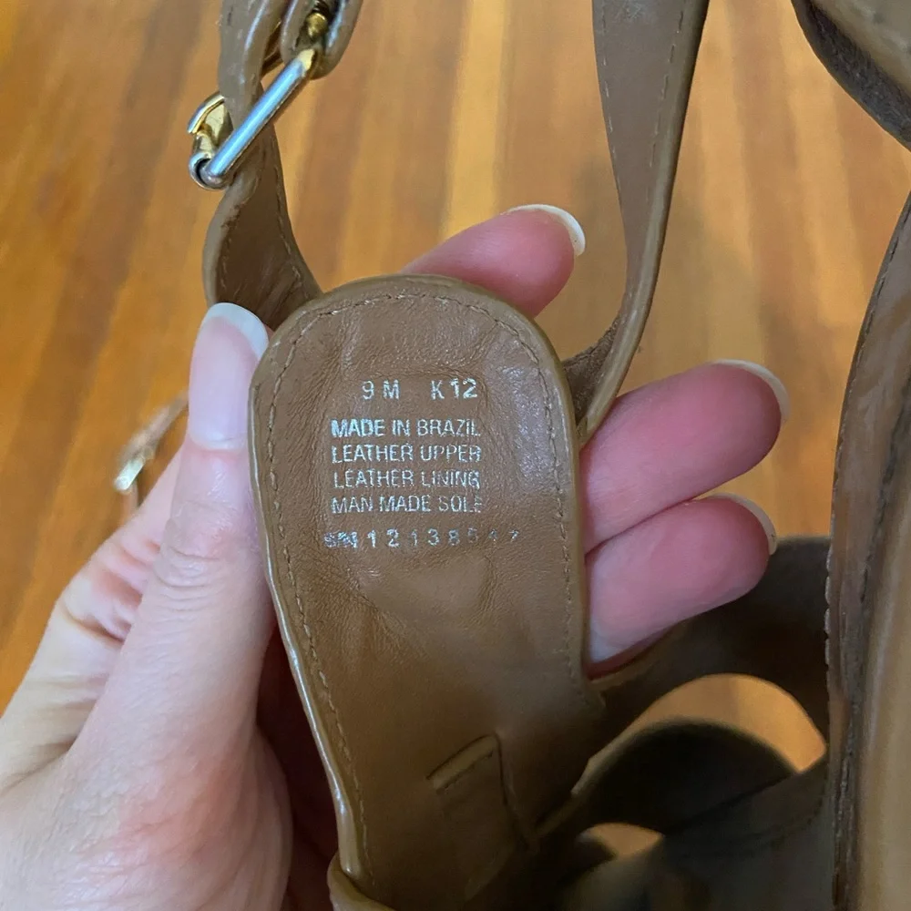 Tan Cork Wedge Sandals - Women